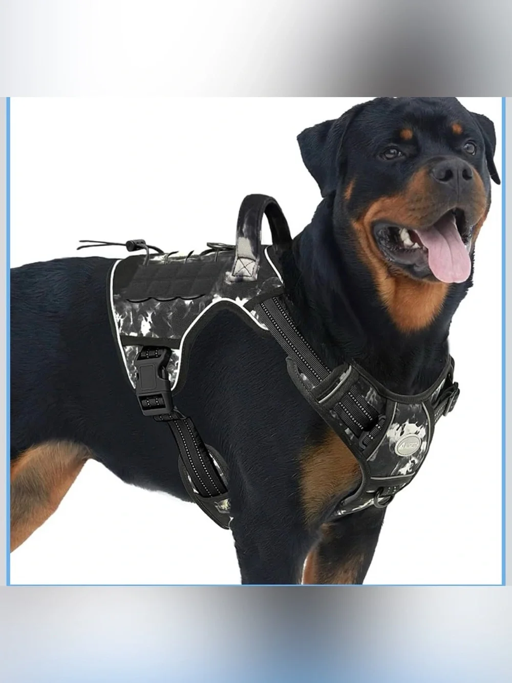 AUROTH Tactical No Pull Adjustable Dog Harness (L) in Black Ink